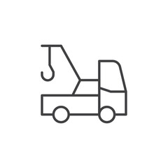 Crane truck icon Vector logo set flat