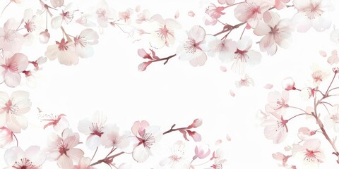 Obraz premium A delicate floral design featuring cherry blossoms on a soft background.