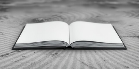 Book mockup featuring a textured hard cover, perfect for showcasing design concepts, mockup, publishing, close-up