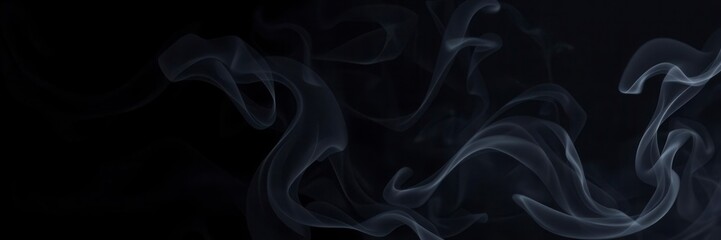 Obraz premium Abstract swirls of white smoke against a black background, creative, modern, background