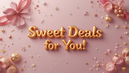 Sweet Deals for You 3D text typography