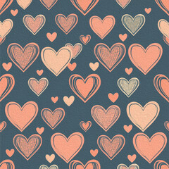 Valentine's Day card design. Illustration with oil paint. Pattern for printing on wall decorations, covers, wallpapers