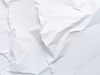 Obraz premium Close-up shot of a crumpled white paper poster with visible wrinkles and creases, close-up, abstract, crumpled