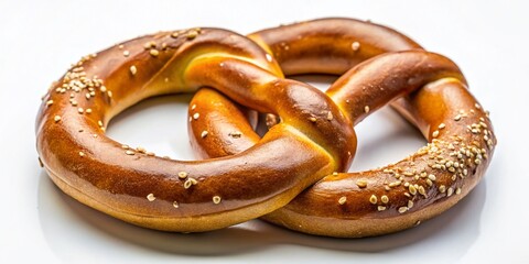Golden Brown Crusty German Pretzel, Soft Interior, Minimalist Food Photography