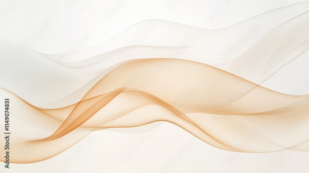 Aufkleber abstract beige waves create dynamic flow. seamless swirl, curves convey energy, harmony. fluid movem