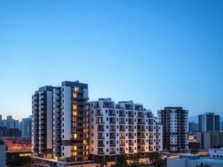 Obraz premium Modern module apartment block with sleek design and modular units, design, building, modular