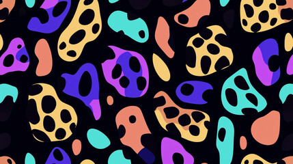 close up colorful Leopard Pattern, Cheetah Prints Pattern isolated on black background