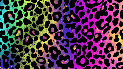 close up colorful Leopard Pattern, Cheetah Prints Pattern isolated on black background