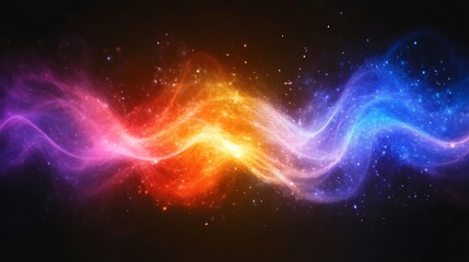 Fototapeta premium Abstract Cosmic Waves of Vibrant Color and Light