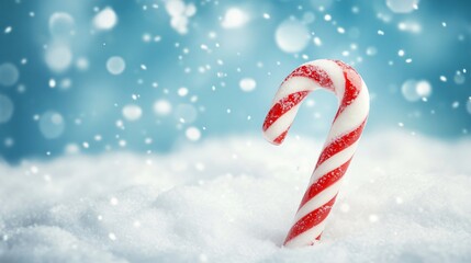 candy canes in a snow