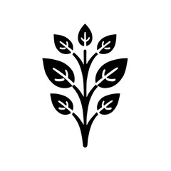 Obraz premium Basil Plant Icon: A simple yet elegant illustration of a basil plant, perfect for culinary, herbal, or organic branding. 