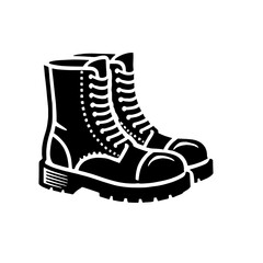 Black and White Boots Illustration 