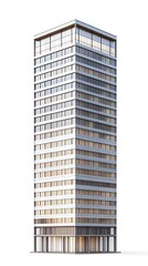 Fototapeta premium office skyscraper with multi-tiered floors isolated on white background