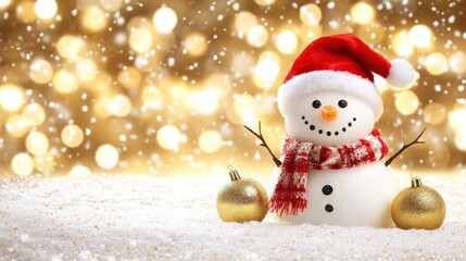 Obraz premium Joyful Snowman in Winter Wonderland