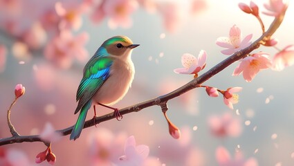  The Beautiful bird on a branch