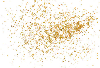 Dried oregano leaves flying, isolated on white background