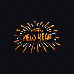 happy new year background vector simple color design