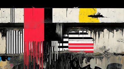 Abstract Urban Graffiti Wall Art Featuring Bold Colors