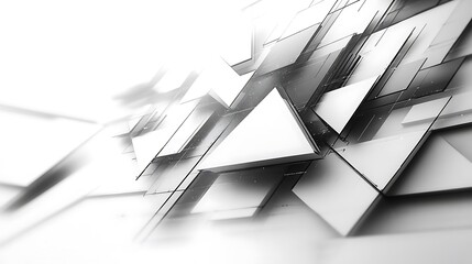 Abstract grayscale geometric shapes form a complex design