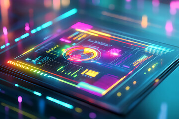 Obraz premium Vibrant Futuristic Tech Interface Design