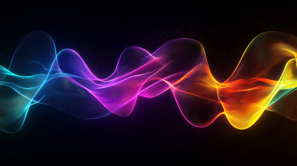 Fototapeta premium Abstract Energy Waves in Vibrant Neon Colors