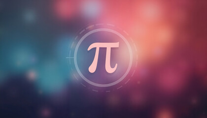Elegant Pi symbol on blurred colorful background for Pi Day celebration