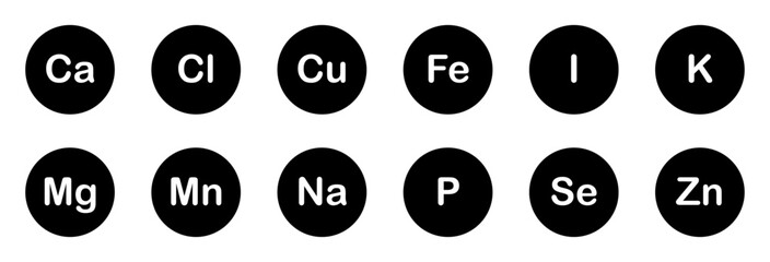Vitamin and mineral complex. Multivitamin complex_ calcium, chlorine, copper, iron, iodine, potassium, magnesium, manganese, sodium, phosphorus, selenium and zinc. Medical concept. minerals and trace 