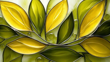 An abstract oil-and-water macro featuring bold green colors with dynamic bubble arrangements, offering a refreshing and creative visual effect.
