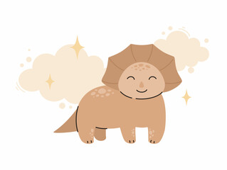 Cartoon dinosaur. Flat vector illustration.