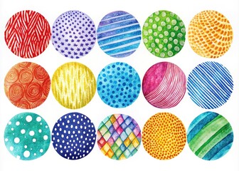 Hand Drawn Circle Textures: Ink, Pencil, Brush Geometric Doodle Patterns for Social Media