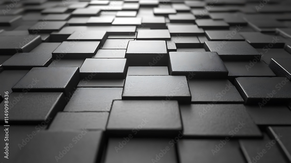 Poster abstract black cube pattern background texture