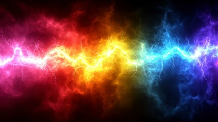 An artistic visualization of neurons firing, with bright synapses and branching dendrites forming a colorful network of communication.