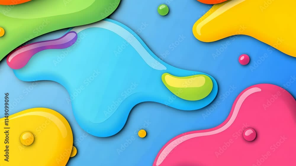 Poster colorful abstract shapes in fluid forms create a vibrant artistic background for creative projects