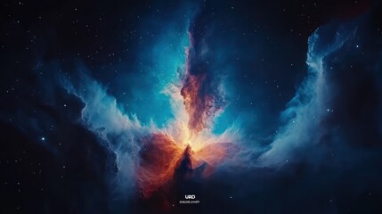 Obraz premium Vivid nebula with vibrant colors in space.