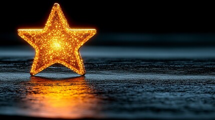 A luxurious gold star with sparkles and a glowing aura, evoking a sense of triumph and success in a professional or celebratory context.