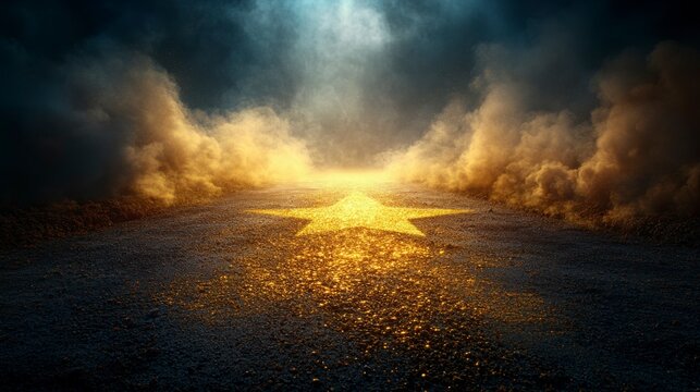 A shimmering gold star with a soft halo of light, symbolizing a major achievement and success, ideal for motivational and award-related themes.