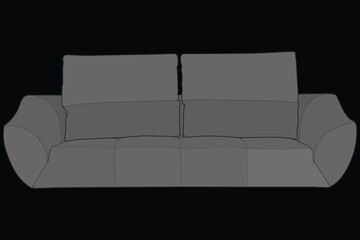 Sofa or couch color block illustration. color block furniture for living room. Vector illustration isolated.