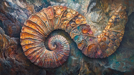 Ancient Fossil Inspired Coccolith Artwork: Intricate Patterns and Vivid Colors