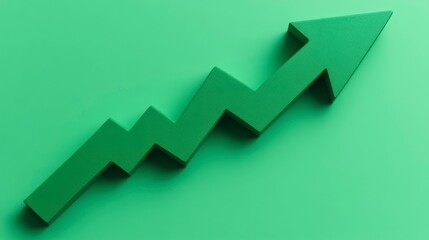 A sleek, bold arrow pointing upward against a bright background, symbolizing success, progress, and the achievement of goals in a modern, dynamic design.