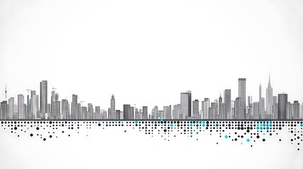 Abstract Cityscape Skyline Modern Urban Design