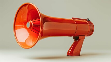 Fototapeta premium Vibrant Orange Vintage Megaphone, Loudspeaker for Announcements