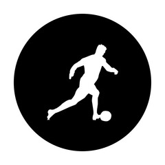 person kicking ball icon vector illustration symbol design