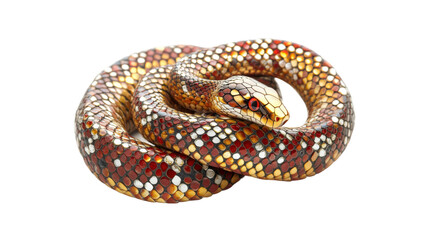 Obraz premium Vibrant snake coiled in a natural pose showcasing its colorful scales and patterns