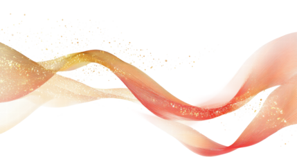 Elegant flowing ribbons in warm tones create a dynamic visual display representing movement and beauty