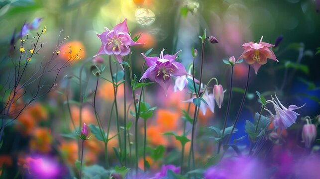 Enchanted Columbine Garden: A Dreamlike Floral Tapestry