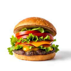 hamburger on white background