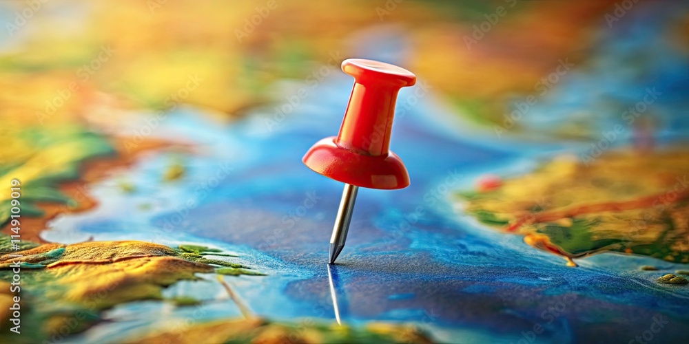 Aufkleber tilt-shift miniature map pin: high-resolution png image, realistic 3d map pointer, isolated backgrou
