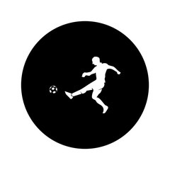 Soccer players, group of footballers. Set of isolated vector silhouettes. Team sport