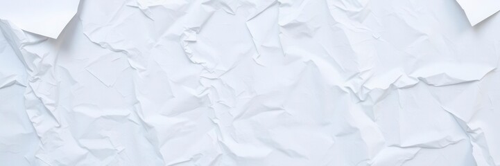 Obraz premium Crumpled white paper with shadows on a blue surface, wrinkled, background