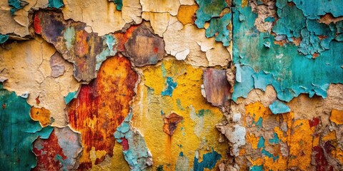 Weathered Wall Texture Photography: Aged Wall, Peeling Paint, Layered History, Colorful Surface